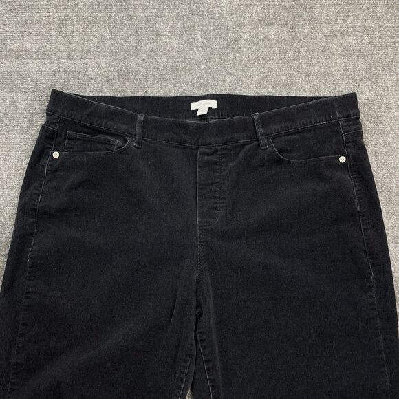 J Jill Corduroy Pants Womens Size Large Black Stretch Slim Leg Pull On 5 Pocket - Picture 3 of 8